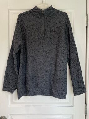 Harley-Davidson Men's Gray Half-Zip Knit Sweater Size XXL